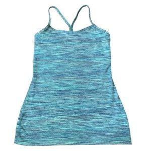 Lululemon Power Y Tank Space Dye Camo Alberta Lake Fresh Teal W1N65S Women's 6